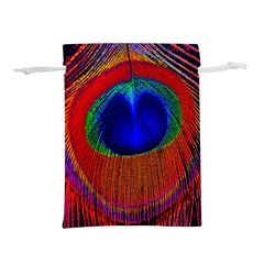 Red Peacock Plumage Fearher Bird Pattern Lightweight Drawstring Pouch (s) by Wegoenart