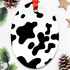 Cow Pattern Oval Ornament (two Sides)