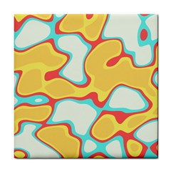 Retro art urban grunge pattern Tile Coaster