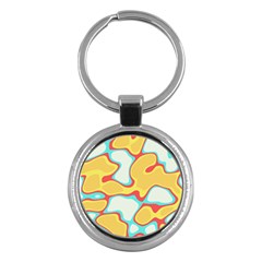 Retro art urban grunge pattern Key Chain (Round)