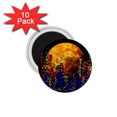 Skyline Frankfurt Abstract Moon 1 75  Magnets (10 Pack)  by Jancukart