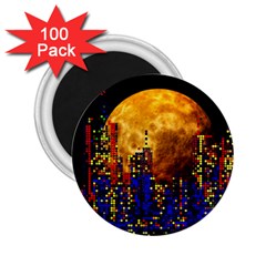 Skyline Frankfurt Abstract Moon 2 25  Magnets (100 Pack)  by Jancukart