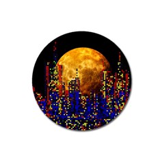 Skyline Frankfurt Abstract Moon Magnet 3  (round)