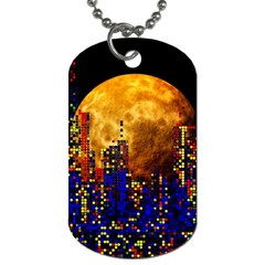 Skyline Frankfurt Abstract Moon Dog Tag (two Sides)