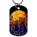 Skyline frankfurt abstract moon Dog Tag (Two Sides) Back