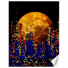 Skyline Frankfurt Abstract Moon Canvas 12  X 16  by Jancukart