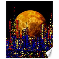 Skyline Frankfurt Abstract Moon Canvas 16  X 20 