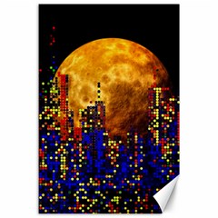 Skyline Frankfurt Abstract Moon Canvas 24  X 36 