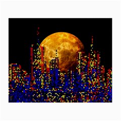 Skyline Frankfurt Abstract Moon Small Glasses Cloth (2 Sides) by Jancukart