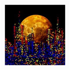 Skyline Frankfurt Abstract Moon Medium Glasses Cloth by Jancukart