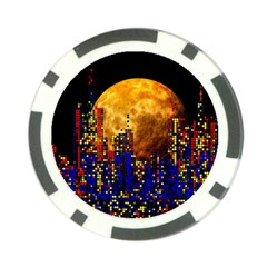 Skyline Frankfurt Abstract Moon Poker Chip Card Guard