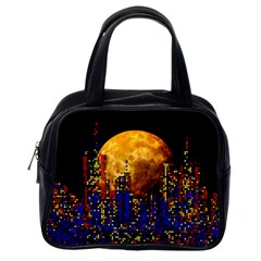 Skyline Frankfurt Abstract Moon Classic Handbag (one Side) by Jancukart