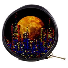 Skyline Frankfurt Abstract Moon Mini Makeup Bag by Jancukart