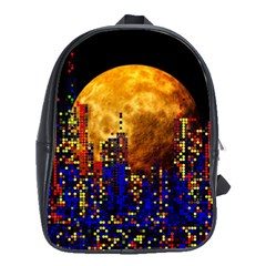 Skyline Frankfurt Abstract Moon School Bag (large) by Jancukart