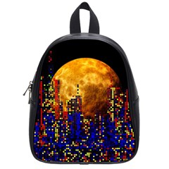 Skyline Frankfurt Abstract Moon School Bag (small)