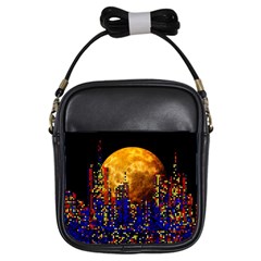 Skyline Frankfurt Abstract Moon Girls Sling Bag