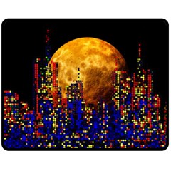 Skyline Frankfurt Abstract Moon Fleece Blanket (medium) 