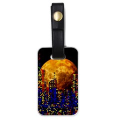 Skyline Frankfurt Abstract Moon Luggage Tag (one Side)