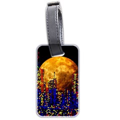 Skyline Frankfurt Abstract Moon Luggage Tag (two Sides)