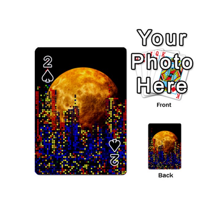 Skyline frankfurt abstract moon Playing Cards 54 Designs (Mini)