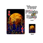 Skyline frankfurt abstract moon Playing Cards 54 Designs (Mini) Front - Heart9