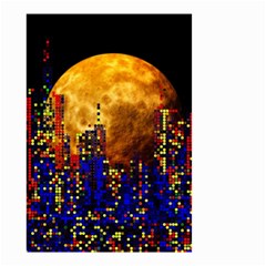 Skyline Frankfurt Abstract Moon Small Garden Flag (two Sides) by Jancukart