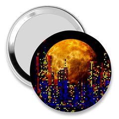 Skyline Frankfurt Abstract Moon 3  Handbag Mirrors