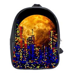 Skyline Frankfurt Abstract Moon School Bag (xl) by Jancukart