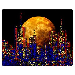 Skyline Frankfurt Abstract Moon Double Sided Flano Blanket (medium) 