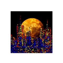 Skyline Frankfurt Abstract Moon Satin Bandana Scarf 22  X 22  by Jancukart