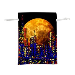 Skyline Frankfurt Abstract Moon Lightweight Drawstring Pouch (l) by Jancukart