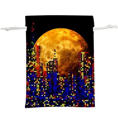 Skyline Frankfurt Abstract Moon  Lightweight Drawstring Pouch (xl) by Jancukart