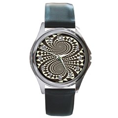 Retro-form-shape-abstract Round Metal Watch