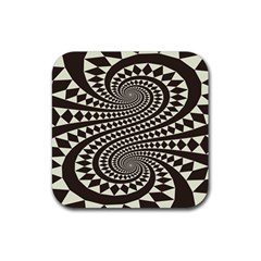 Retro-form-shape-abstract Rubber Coaster (square) by Jancukart