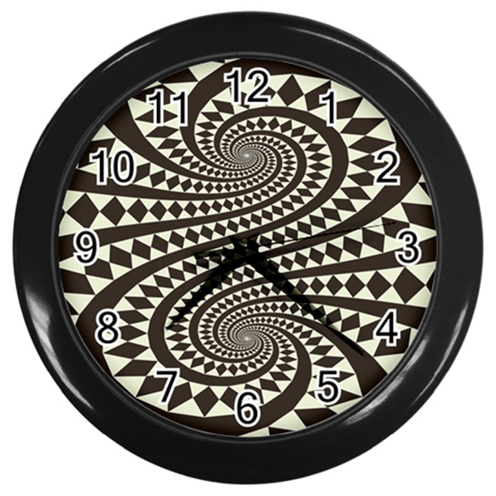 Retro-form-shape-abstract Wall Clock (Black)