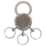 Retro-form-shape-abstract 3-Ring Key Chain Front