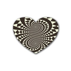 Retro-form-shape-abstract Rubber Coaster (heart) by Jancukart