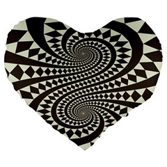 Retro-form-shape-abstract Large 19  Premium Flano Heart Shape Cushions