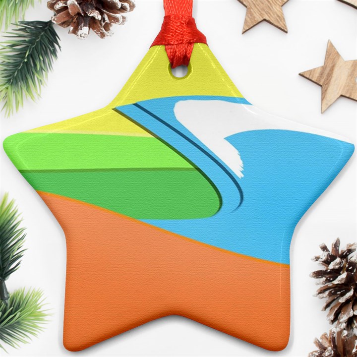 Waves-beach-sun-sea-water-sky Ornament (Star)