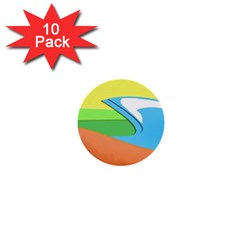 Waves-beach-sun-sea-water-sky 1  Mini Buttons (10 Pack) 