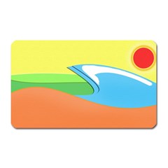 Waves-beach-sun-sea-water-sky Magnet (rectangular)