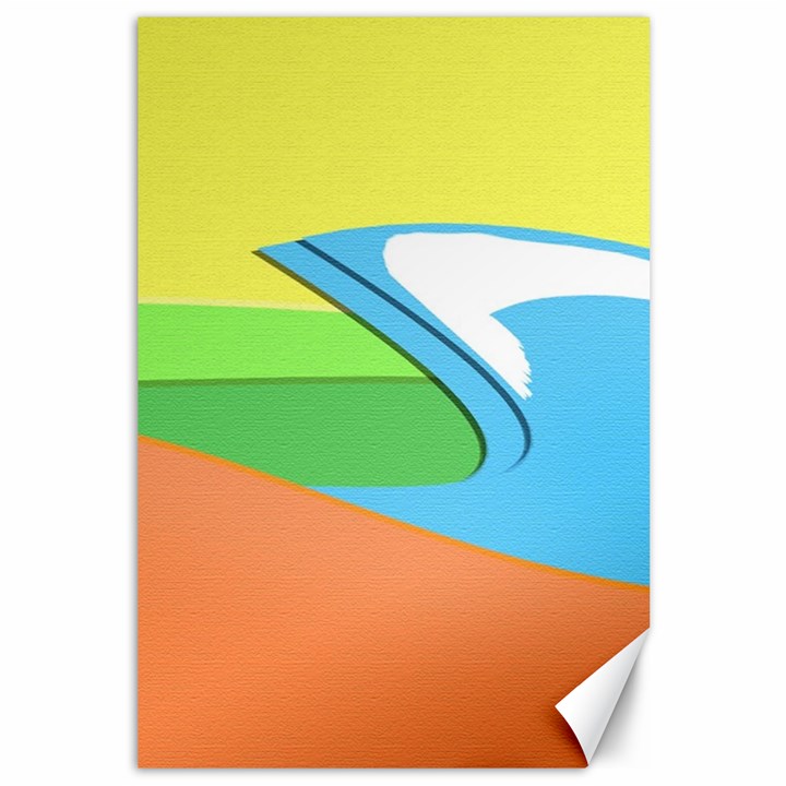 Waves-beach-sun-sea-water-sky Canvas 12  x 18 