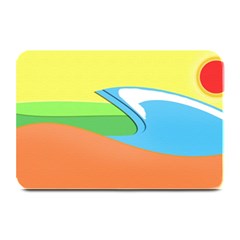 Waves-beach-sun-sea-water-sky Plate Mats by Jancukart