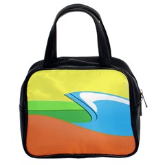 Waves-beach-sun-sea-water-sky Classic Handbag (two Sides)