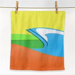 Waves-beach-sun-sea-water-sky Face Towel