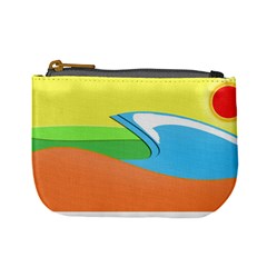 Waves-beach-sun-sea-water-sky Mini Coin Purse