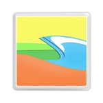 Waves-beach-sun-sea-water-sky Memory Card Reader (Square) Front