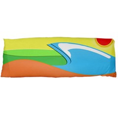 Waves-beach-sun-sea-water-sky Body Pillow Case (dakimakura) by Jancukart