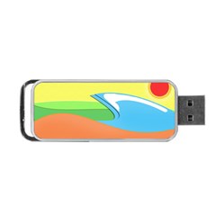 Waves-beach-sun-sea-water-sky Portable Usb Flash (two Sides) by Jancukart