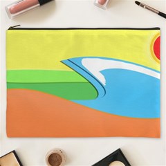 Waves-beach-sun-sea-water-sky Cosmetic Bag (xxxl)